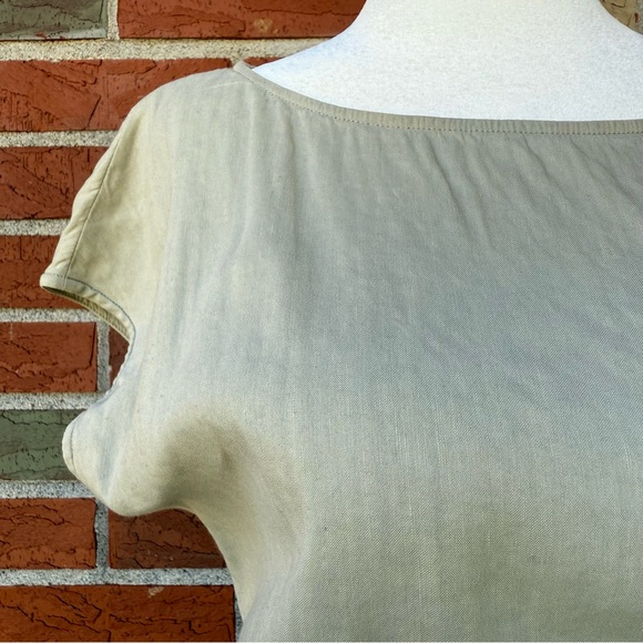 🔥 Theory Linen Cream Short Sleeve Midi Dress - Picture 2 of 11